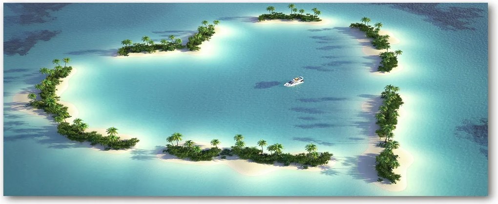 Edzett üveg panel Sziget szív alakú XXL