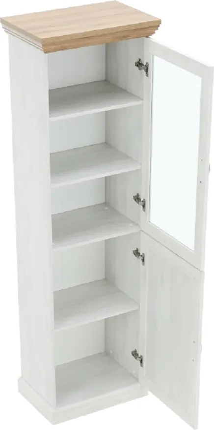 vitrines szekrény, északi sosna/vadtölgy, ROYAL W1D