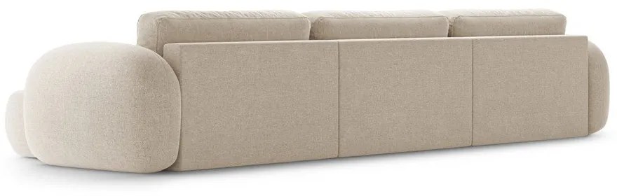Bézs zsenília kinyitható-tárolóhelyes (U alakú) sarokkanapé Tonale – Cosmopolitan Design