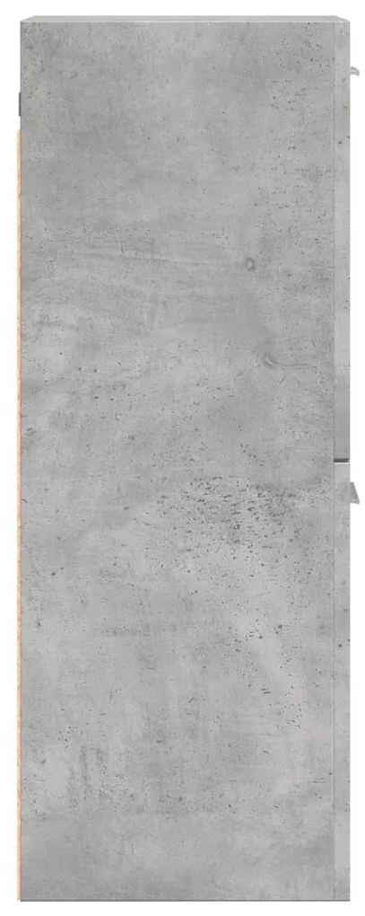 betonszürke szerelt fa függő fürdőszobaszekrény 30 x 30 x 80 cm
