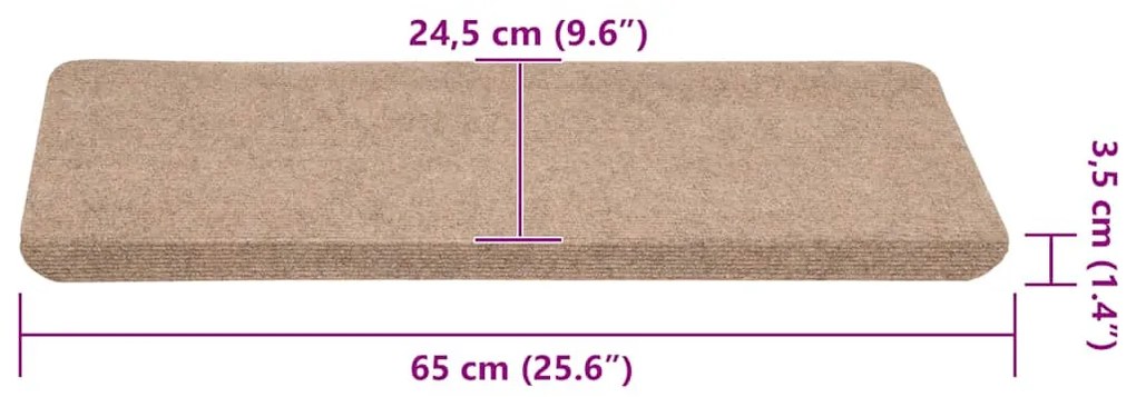 30 db bézs öntapadó lépcsőszőnyeg 65 x 24,5 x 3,5 cm