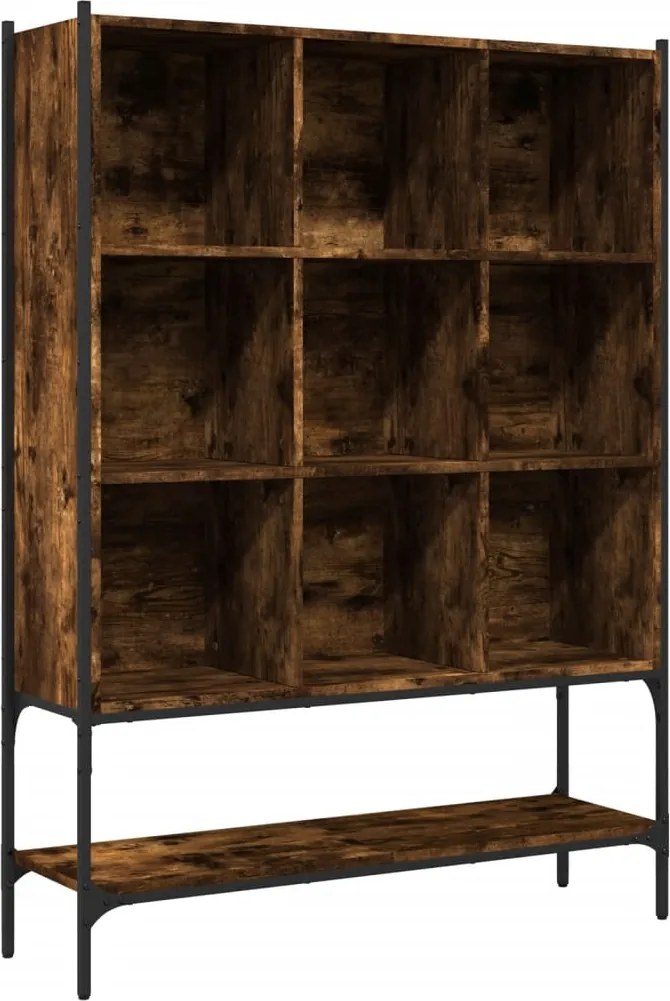 vidaXL füstös tölgy színű szerelt fa könyvszekrény 102 x 30 x 141,5 cm