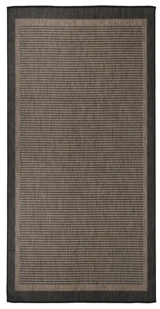sötétbarna lapos szövésű kültéri szőnyeg 100 x 200 cm
