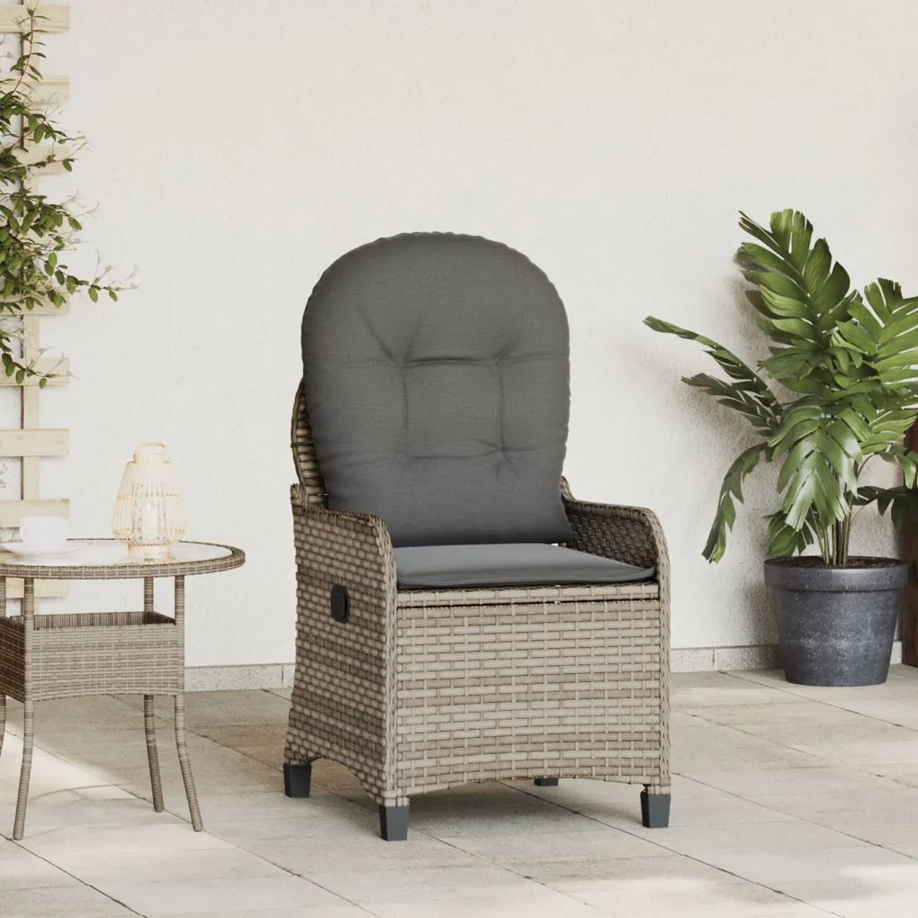 Fotel párnával Szürke Poly Rattan
