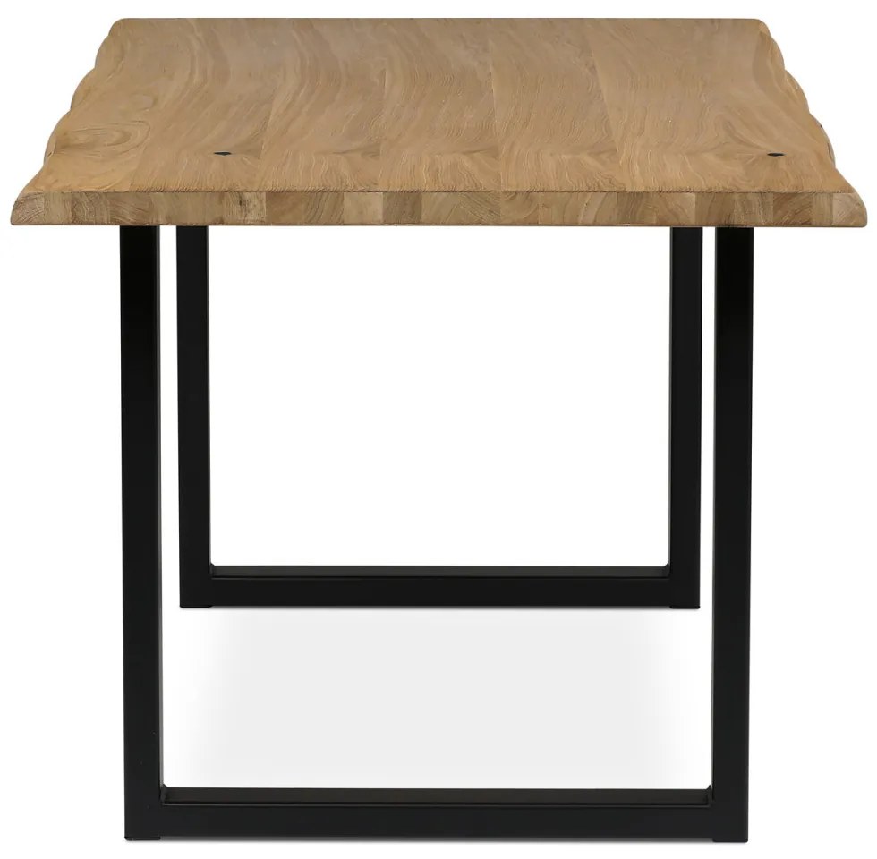 Masă de dining din stejar masiv cu picioare metalice 180x90x75 cm. DS-U180