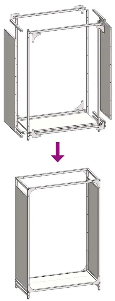 fekete hidegen hengerelt acél tűzifatároló 60x28x90 cm