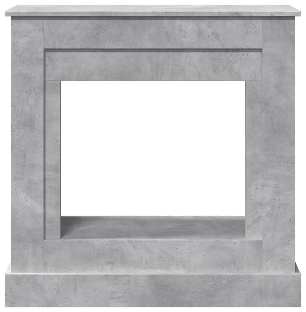 betonszürke szerelt fa kandallóburkolat 90 x 30 x 90 cm