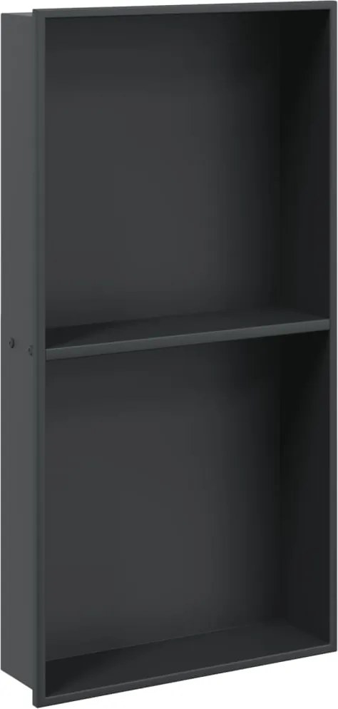 vidaXL matt fekete rozsdamentes acél zuhanypolc 32 x 62 x 9 cm