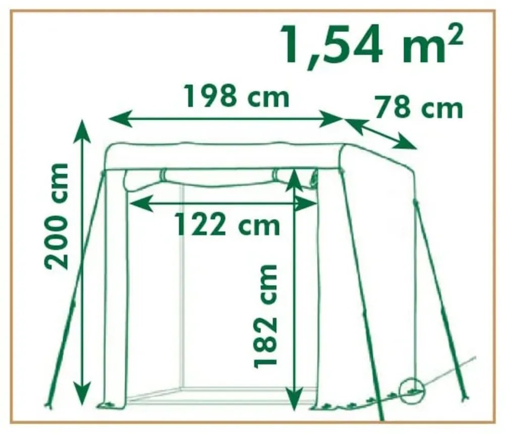 Zöldséges melegház 198 x 78 x 200 cm