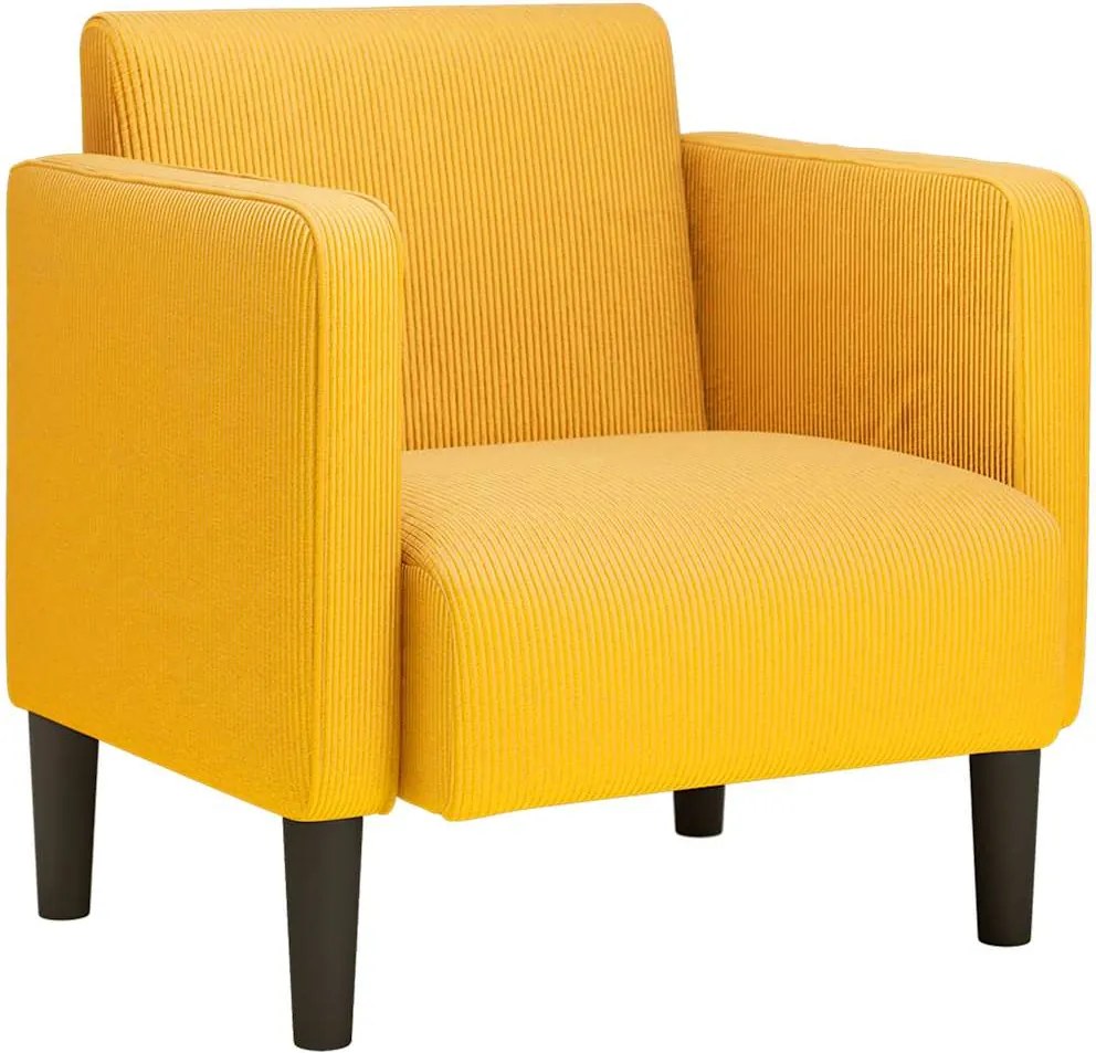 vidaXL világossárga kordbársony szövet kanapészék karfás szék 54 cm
