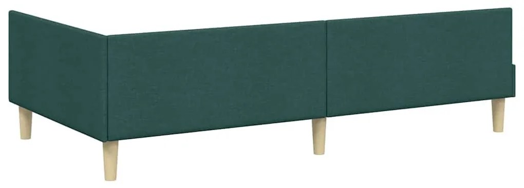 Sarokágy keret Egyéb Sötétzöld 80 x 200 cm Szövet és Mérnöki Fa