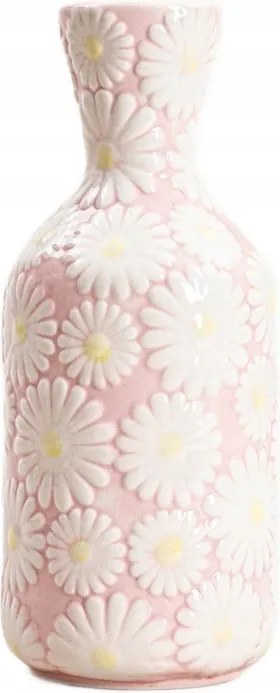 Bloomy váza dombornyomott virágokkal 9,5x9,5x23,5cm Homla