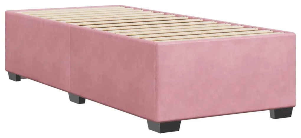 rózsaszín bársony ágykeret 100x200 cm