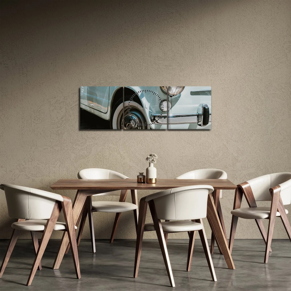 Kép - Fiat retro autó (órával) (90x30 cm)