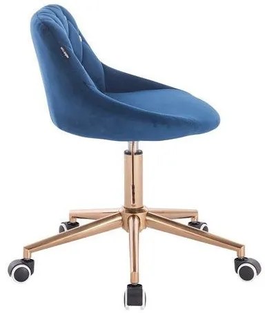 HR1054CK Tengerkék modern velúr szék arany lábbal