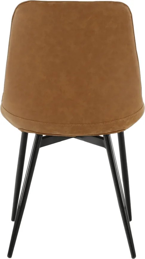 Szék, ekobőr barna camel/fekete, HAZAL