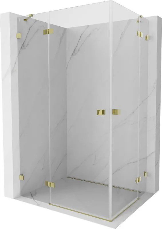 Mexen Lunar Duo zuhanykabin, balra nyitható, 120 x 100 cm, átlátszó, arany - 834-120L-100P-50-00