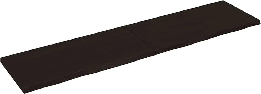 vidaXL sötétbarna kezelt tömör fa fürdőszobai pult 200x50x(2-4) cm