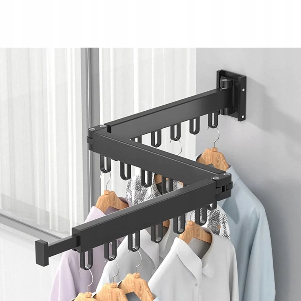 Ruhaakasztó Mosás Szürke Fali Összecsukható Rendszerező 120 cm