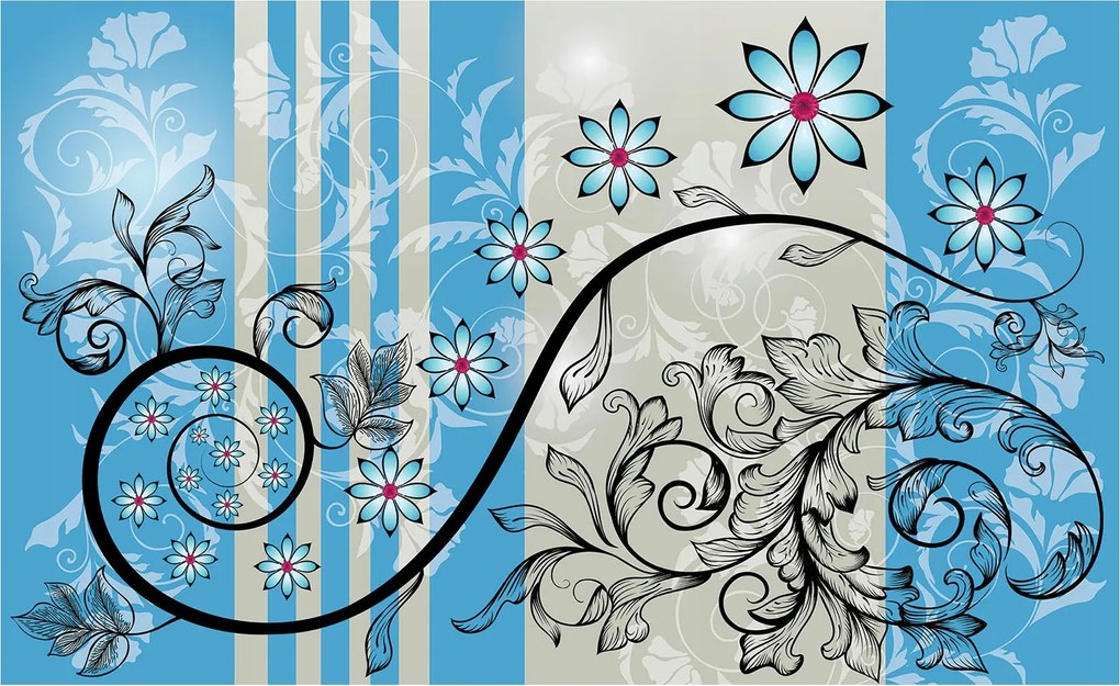 Fotótapéta Virágok kék háttér elegancia harmónia stílus 350x250 +ragasztó