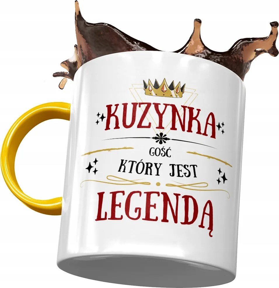 Sárga Bögre Unokatestvérnek Születésnapra Ajándék Nyomtatott Fotóval