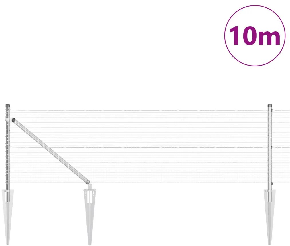 Horganyzott acél drótkerítés 7 cölöppel, 0.4x10 m