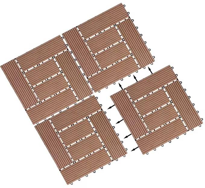Deuba WPC járólap - 11 darabos szett, 30x30 cm mozaik