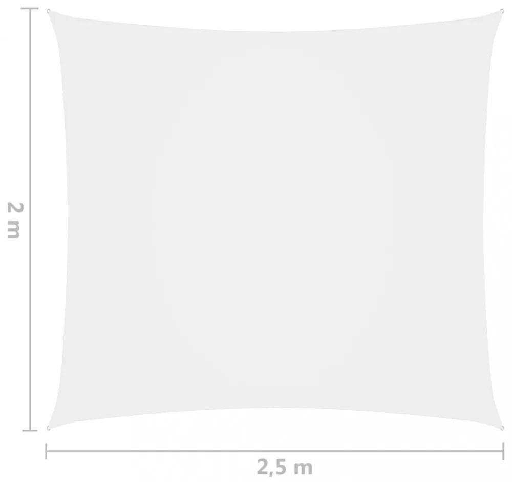 fehér téglalap alakú oxford-szövet napvitorla 2 x 2,5 m