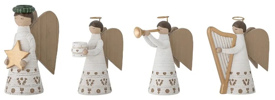 Karácsonyi mintás poligyanta gyertyatartó készlet 4 db-os Abba – Bloomingville