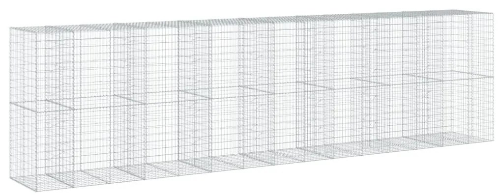 horganyzott vas gabion kosár fedéllel 750 x 100 x 200 cm
