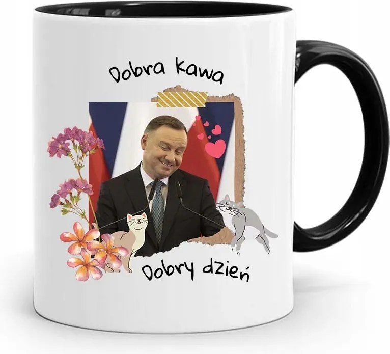 Bögre Fekete Elnök Andrzej Duda Jó Kávé