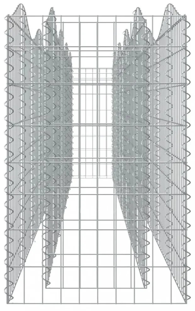 íves horganyzott vas gabion magaságyás 400x50x100 cm