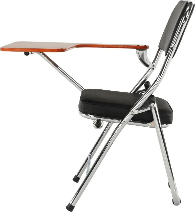 Szék írólappal, fekete/natúr, TEKER