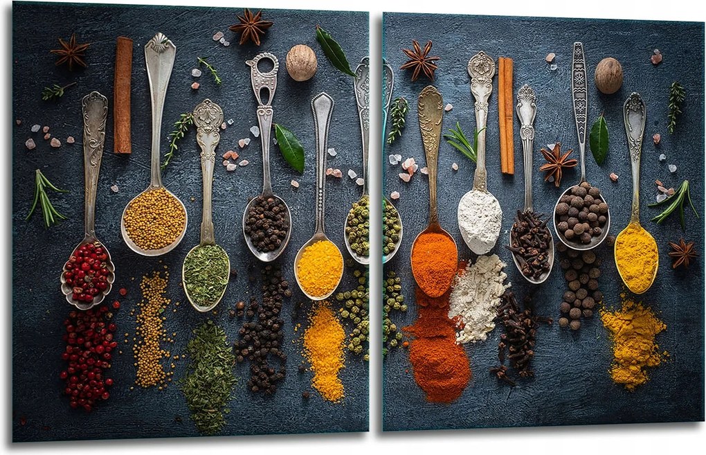 7in1 2x Üveg Tűzhelyvédő Főzőlap 40x52 Fűszerek