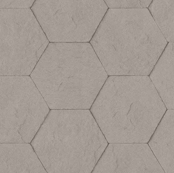 Fali tapéta hatszögletű beton szürke 427134