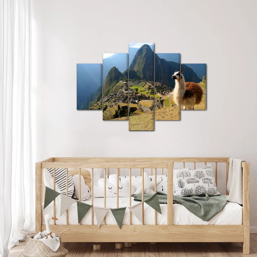 Kép - Láma és Machu Picchu (150x105 cm)