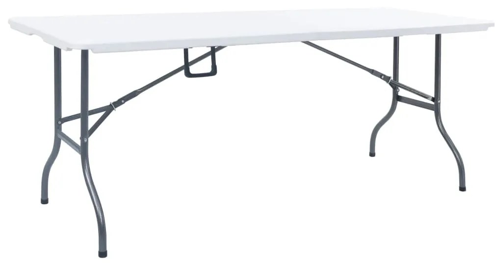 fehér HDPE összecsukható kerti asztal 180 x 72 x 72 cm