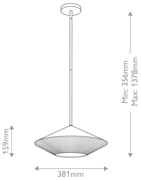 Alora Mood ALM-DAPHNE-P-L-MB - Csillár rúdon DAPHNE 1xE27/60W/230V átm. 38,1 cm