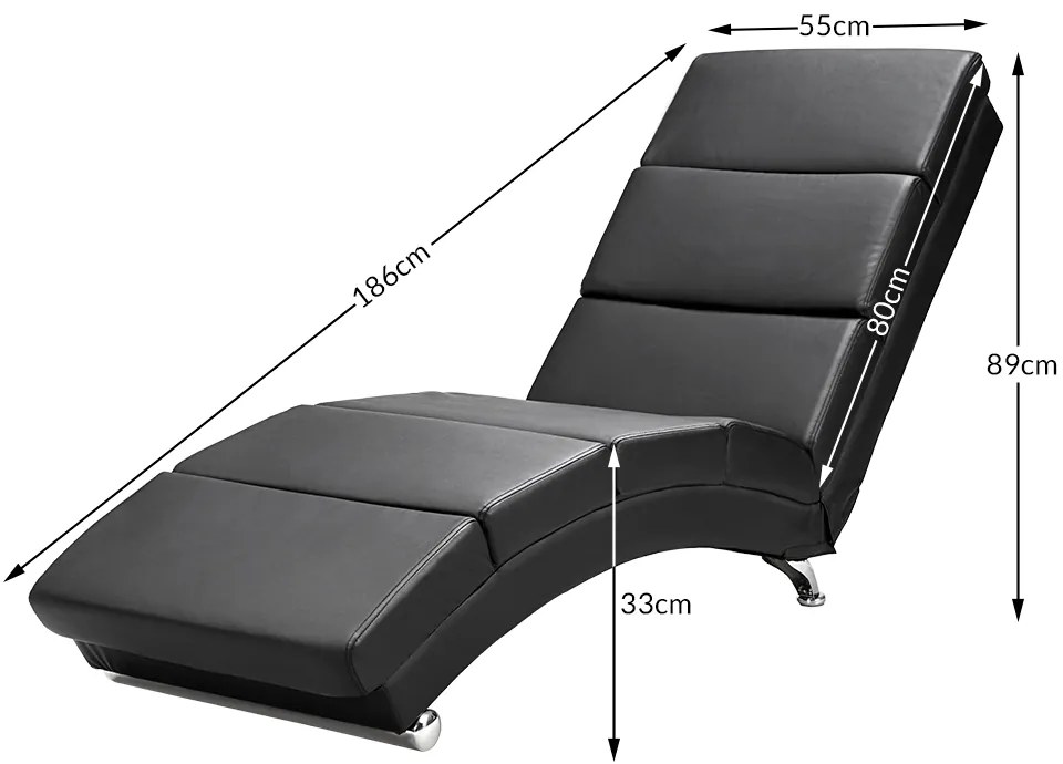 Casaria® London nyugágy masszázs és fűtés funkcióval - fekete
