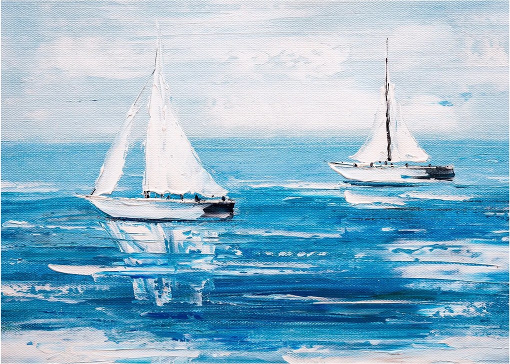 Kép - Egy jacht festése a tengeren (70x50 cm)
