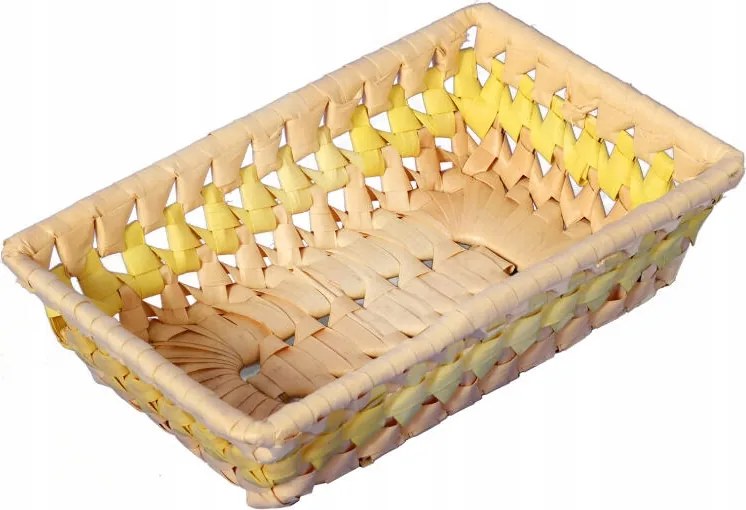 Sárga téglalap alakú kenyértartó kosár 18x11cm Húsvéti Reggelire