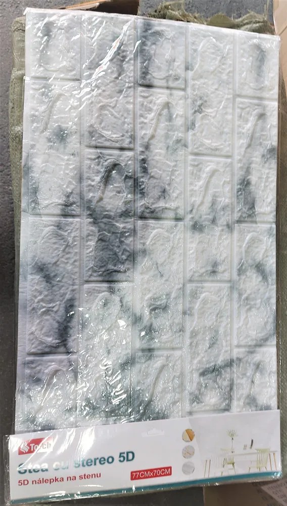 5 Darab Öntapadós 3d Faldekor Falmatrica Tapéta Szürkemárvány Kő Hatású Méretek 77 X 70 X 0,6 Cm Fal Matrica Dekor Lakásdekor Cikk