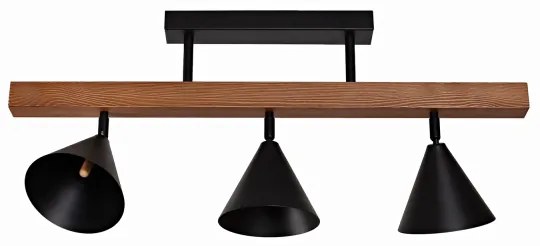 Duolla - Felületre szerelhető csillár IRONLINE 3xG9/3W/230V fenyő tölgy/fekete