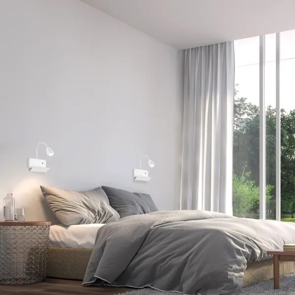 Rabalux 71090 - Fali lámpa polccal TACITO 1xGU10/25W/230V fehér