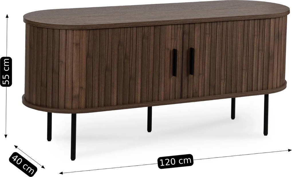 Szafka RTV TRISH 120 cm Dwudrzwiowa Orzech