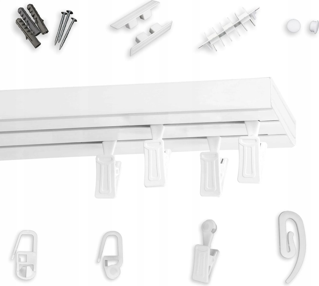 Mennyezeti függönykarnis dupla Pvc 160 cm mennyezeti sín II. Sín