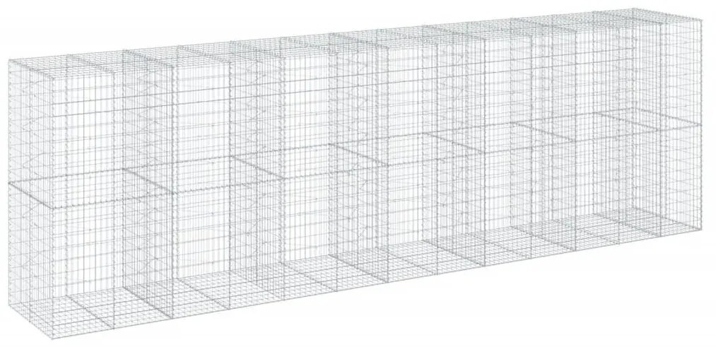 horganyzott vas gabion kosár fedéllel 650 x 100 x 200 cm