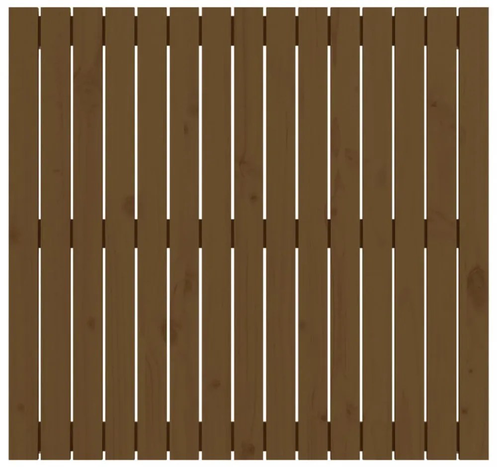 mézbarna tömör fenyőfa fali fejtámla 95,5x3x90 cm
