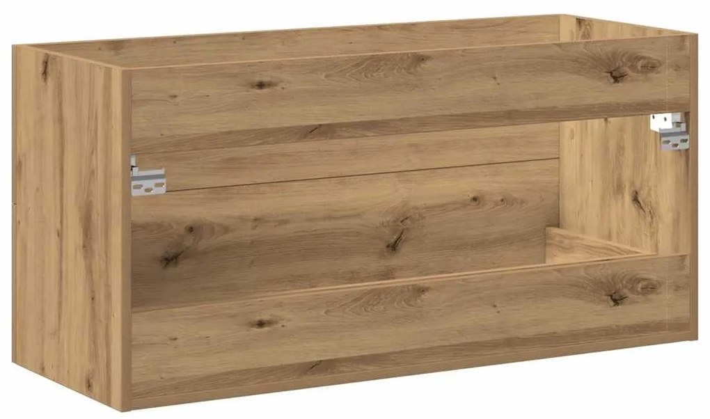 kézműves tölgy színű szerelt fa mosdószekrény 100x38,5x48 cm