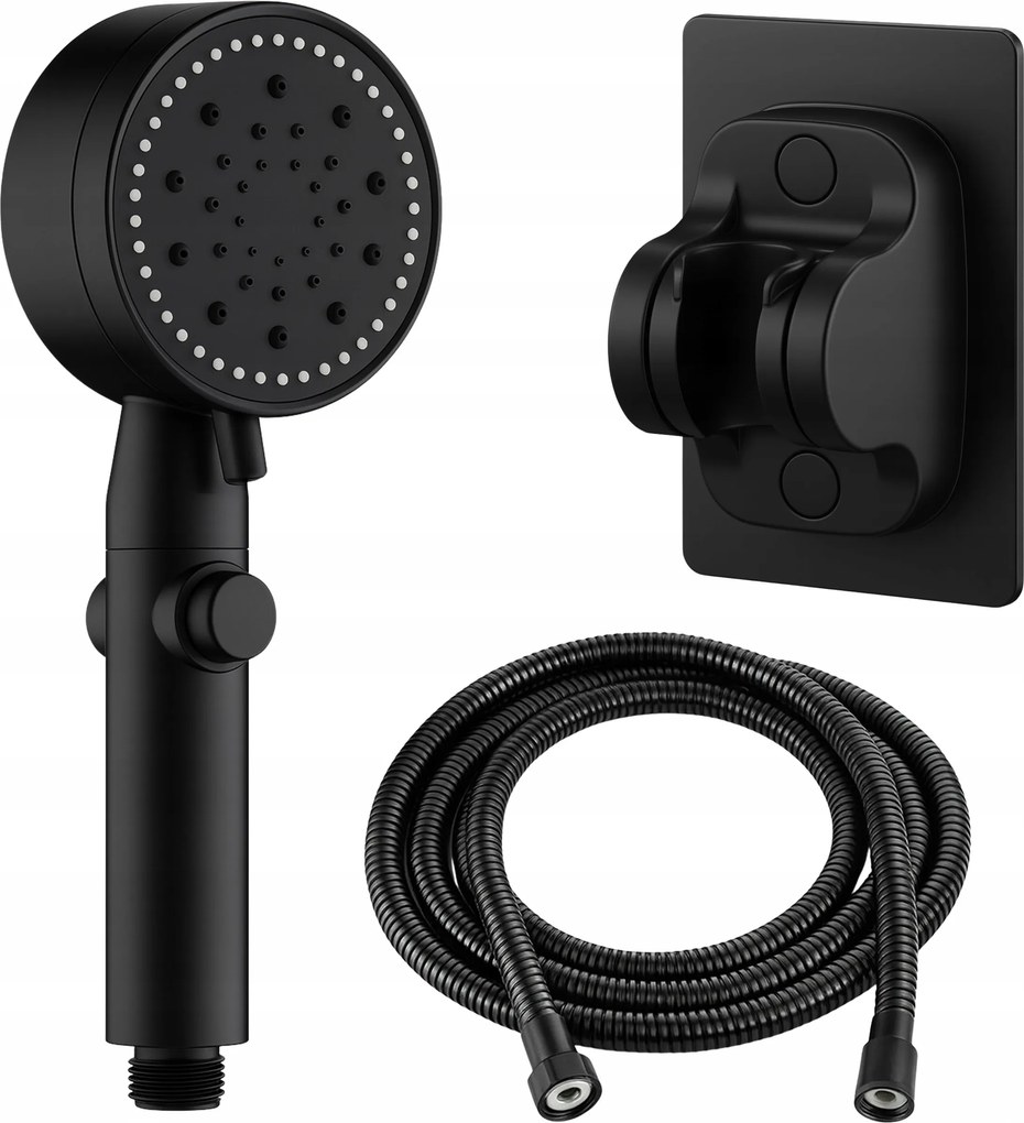 Zuhanyfej Zuhany szett 3az1ben Fekete Univerzális Fürdőszoba Hatékony